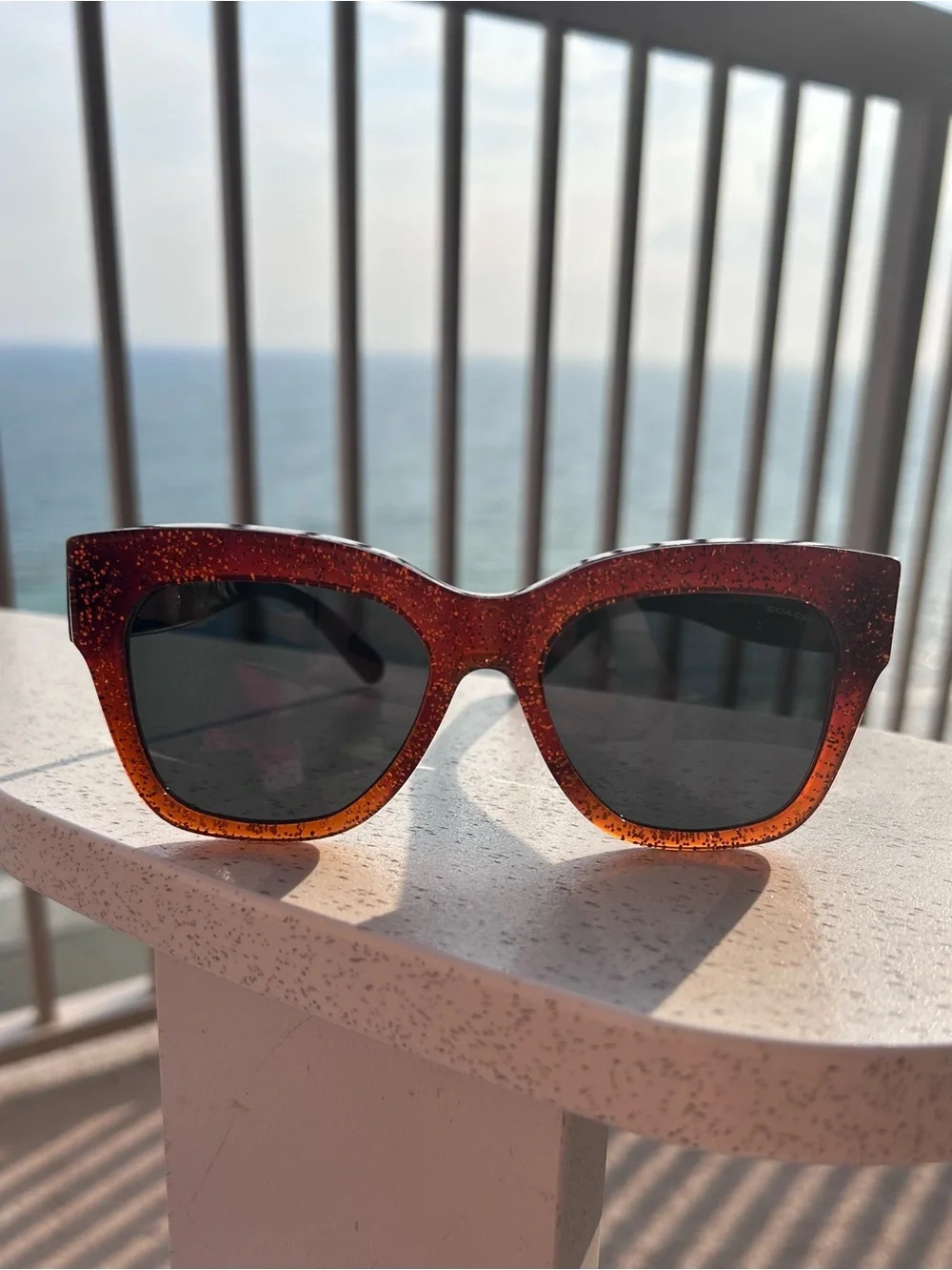 Coach Amber Saddle Glitter Sunglasses